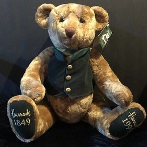 Harrods LONDON 19" Teddy Bear 150th Anniversary Golden Plush Jointed 1849-1999